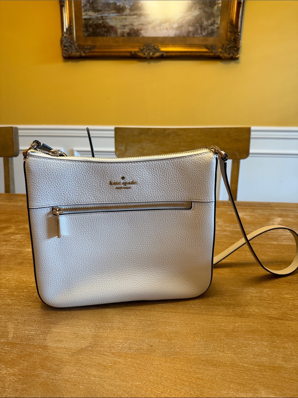 NWOT kate spade Cream Pebbled Leather Crossbody Bag with Gold Hardware